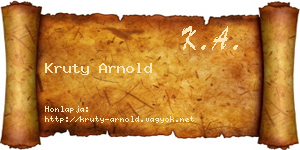 Kruty Arnold névjegykártya